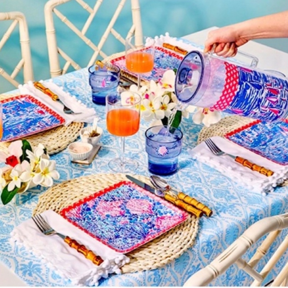 NWT Lilly Pulitzer Pitcher, Tumblers, Plate Set